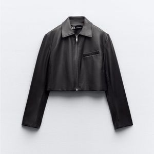 Zara Cropped Leather Jacket
